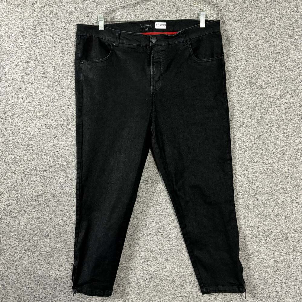 Universal Standard Women's Size 18 Black High Waisted Skinny Ankle Zip Jeans